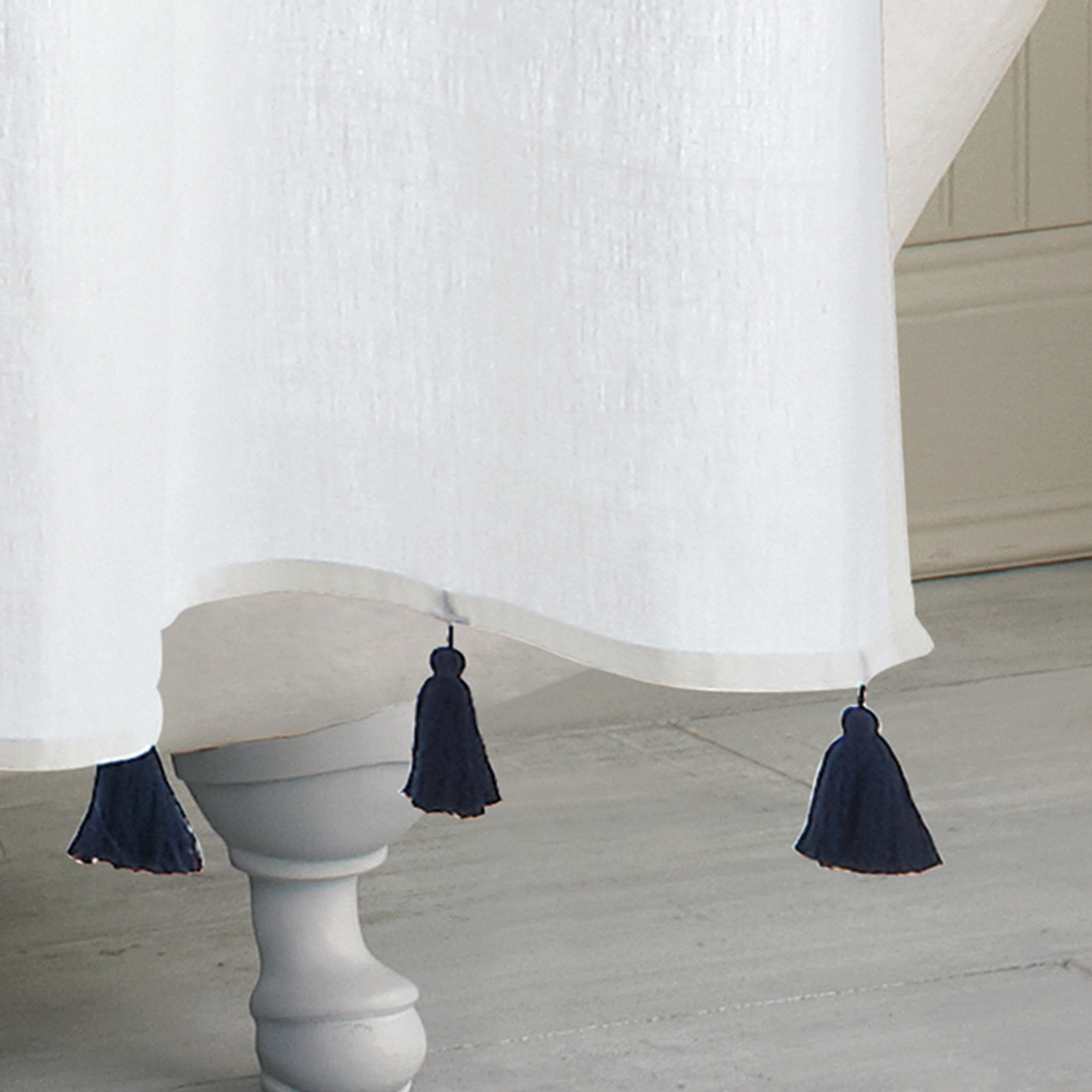 Panama Cotton Shower Curtain, Navy