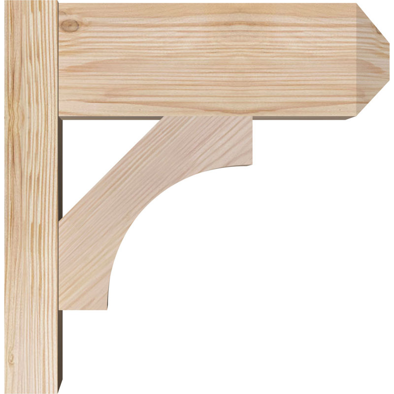 Persienne en bois rustique Westlake Craftsman, Sapin Douglas de 5 1/2 po (lisse), P 12 po x H 12 po