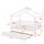 Twin wooden house bed with trundle-922912829