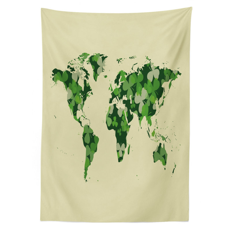 World Map Tablecloth, 70" x 52"