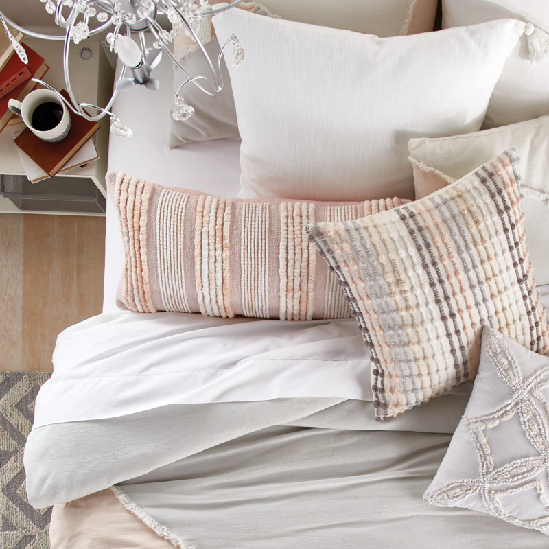 Blush and White Cotton King Comforter Set