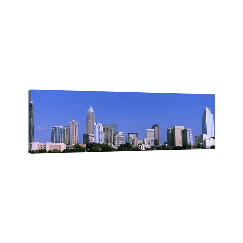 Downtown (Uptown) Skyline, Charlotte, Mecklenburg County, North Carolina, USA by Panoramic Images - Wrapped Canvas Panoramic Print