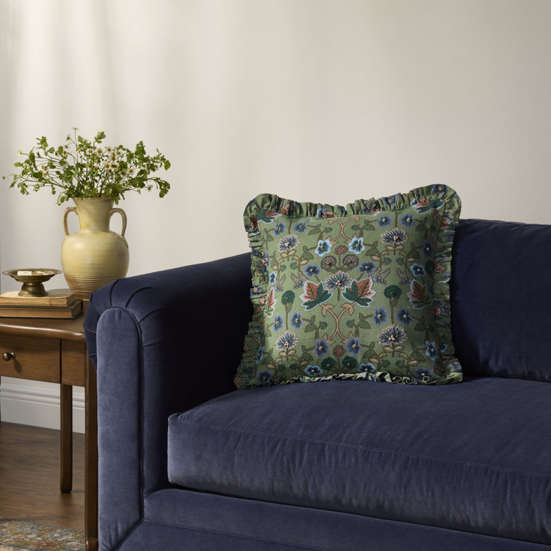 Rifle Paper Company x Loloi Maple Decorative Pillow, Down Blend, Green/Multi