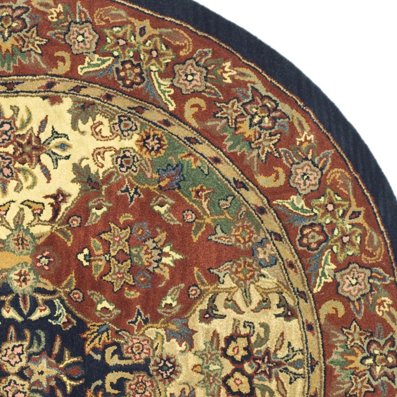 Costilla Hand Tufted Wool/Cotton Oriental Rug in Burgundy, Oval 4'6" x 6'6" 