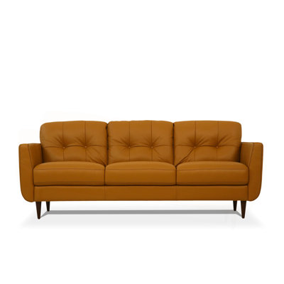 Radwan Camel Leather Sofa (Assembled)