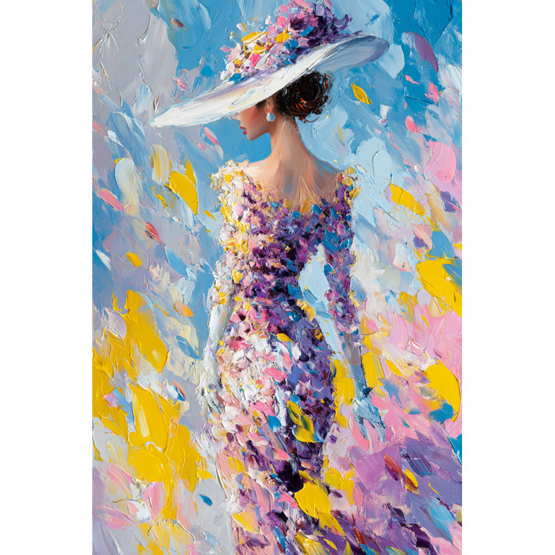 «Purple Blossom Grace», art mural sur toile tendue