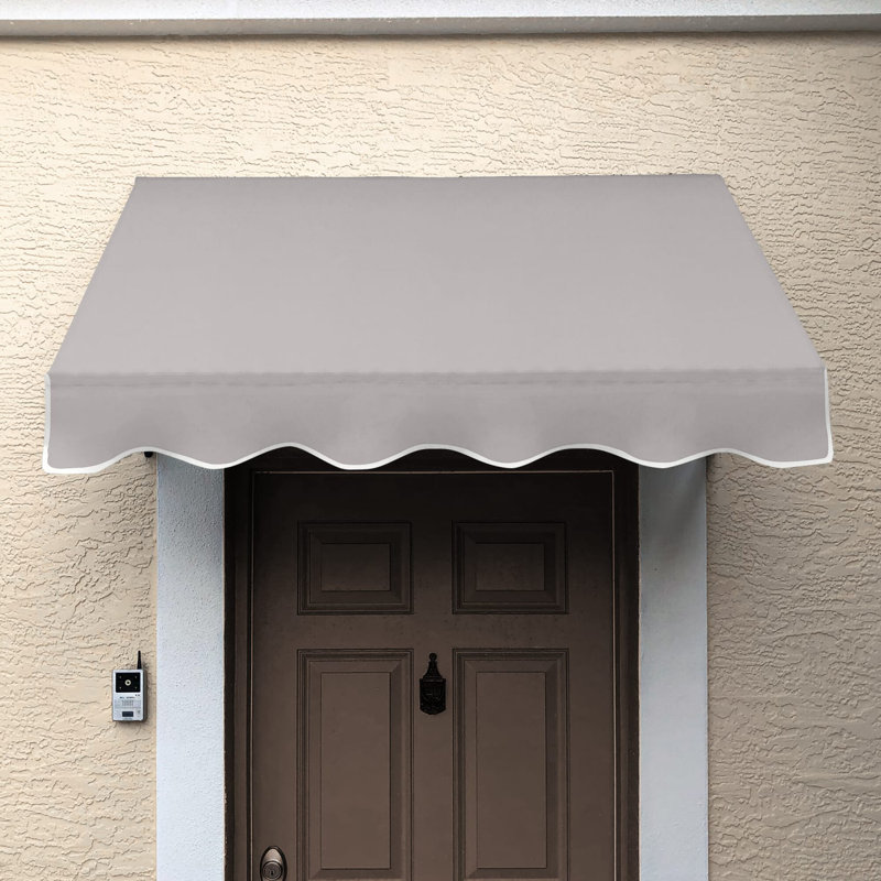Auvent fixe en tissu acrylique San Francisco Awntech, H 18 po x l 52,5 po x P 36 po, Gris