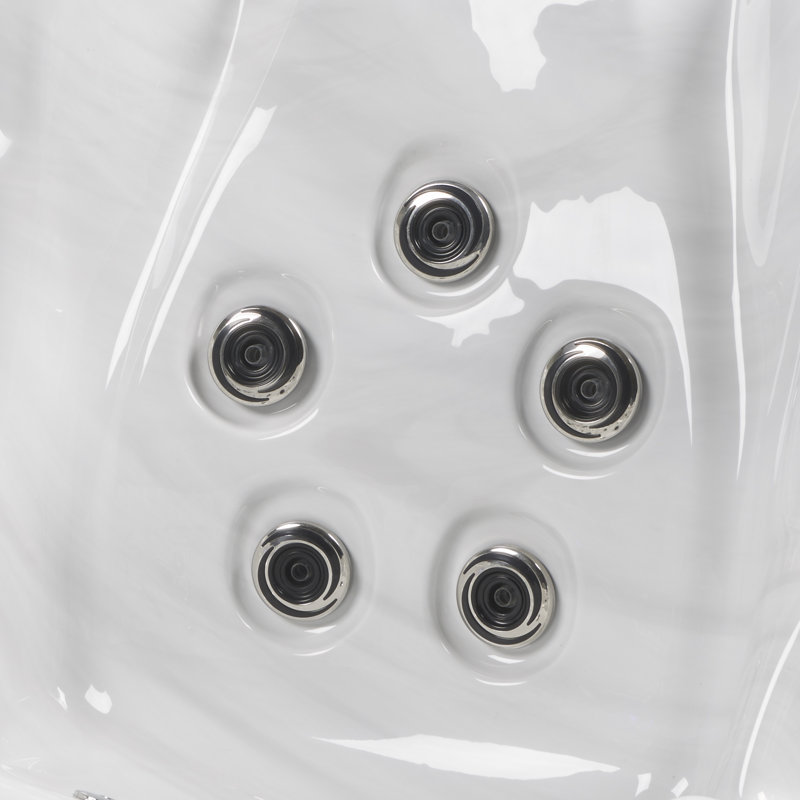 Redwood 7-Person Square Hot Tub with 100 Jets and LED Lighting