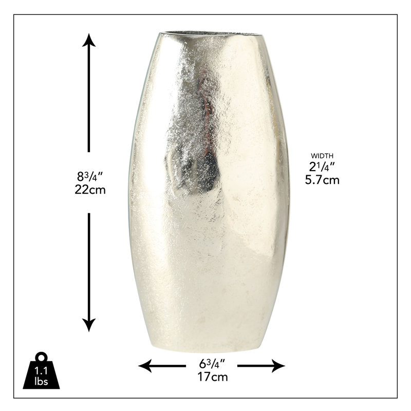 Sculptural Silver Aluminum Vase