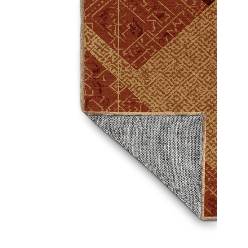 Tapis oriental traditionnel Ramirez lavable à la machine en brun - reliure brun clair, 4 x 6