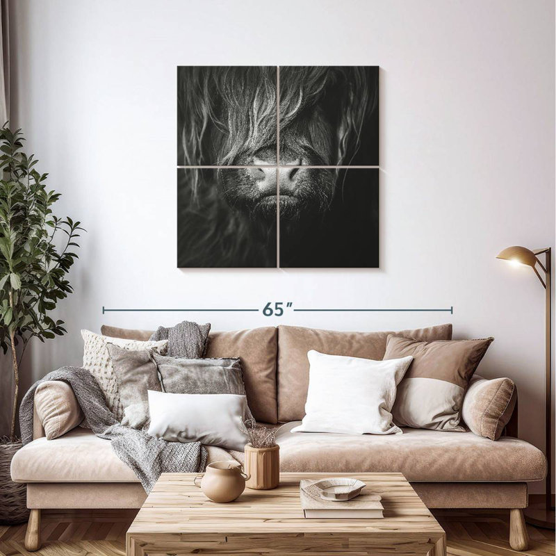 Brampt Highland Cow Face, 38" H x 38" W