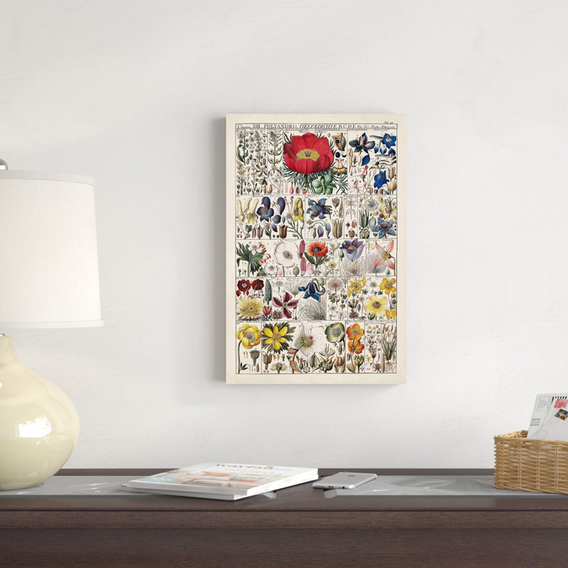 Tableau floral, H 18 po x l 12 po
