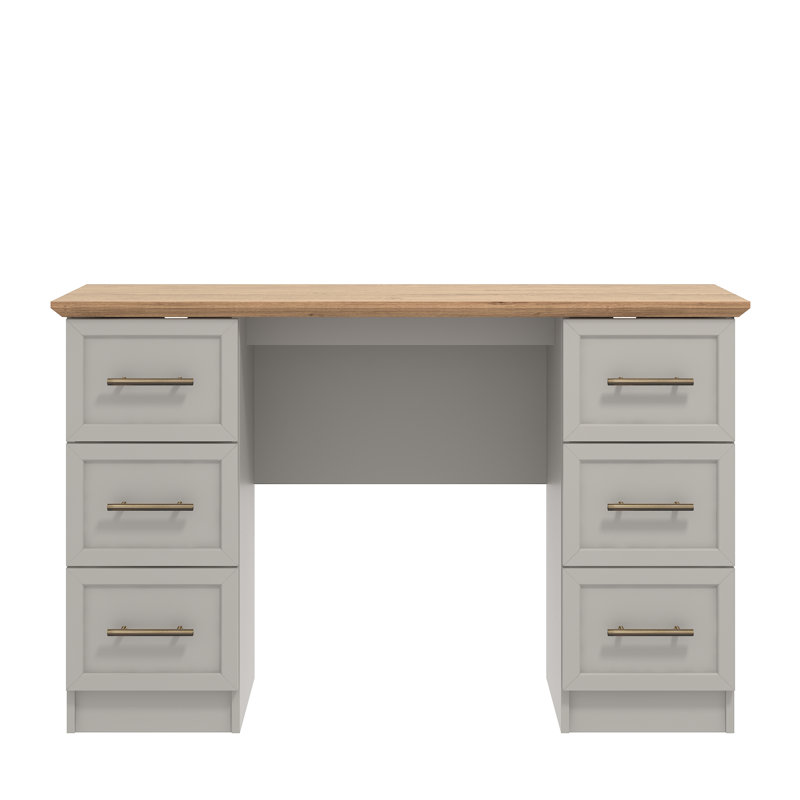 Cleverton 6 Drawer Dressing Table, Light Grey
