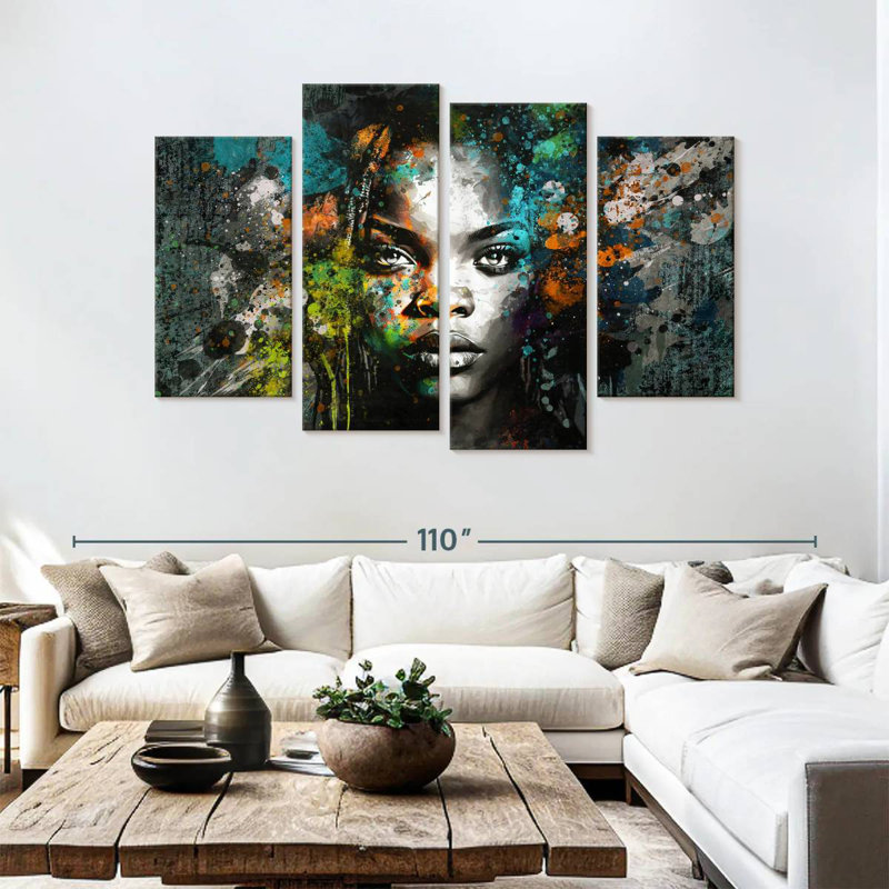Charme africain grunge Leisha, H 54 po x l 84 po