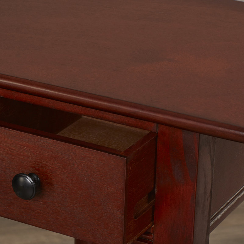 Malmesbury Solid Wood End Table with Storage, Dark Cherry