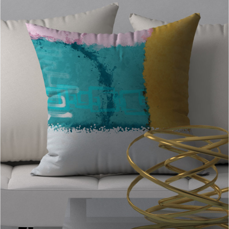 Coussin décoratif abstraite, 18" x 18"