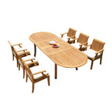 Kinzey Outdoor 11 - Piece Teak Dining Set