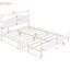 Base de lit grand blanc en bois blanc, conception rétro avec support à lattes, lit de taille chambre à coucher, base plateforme en bois pour le soutien