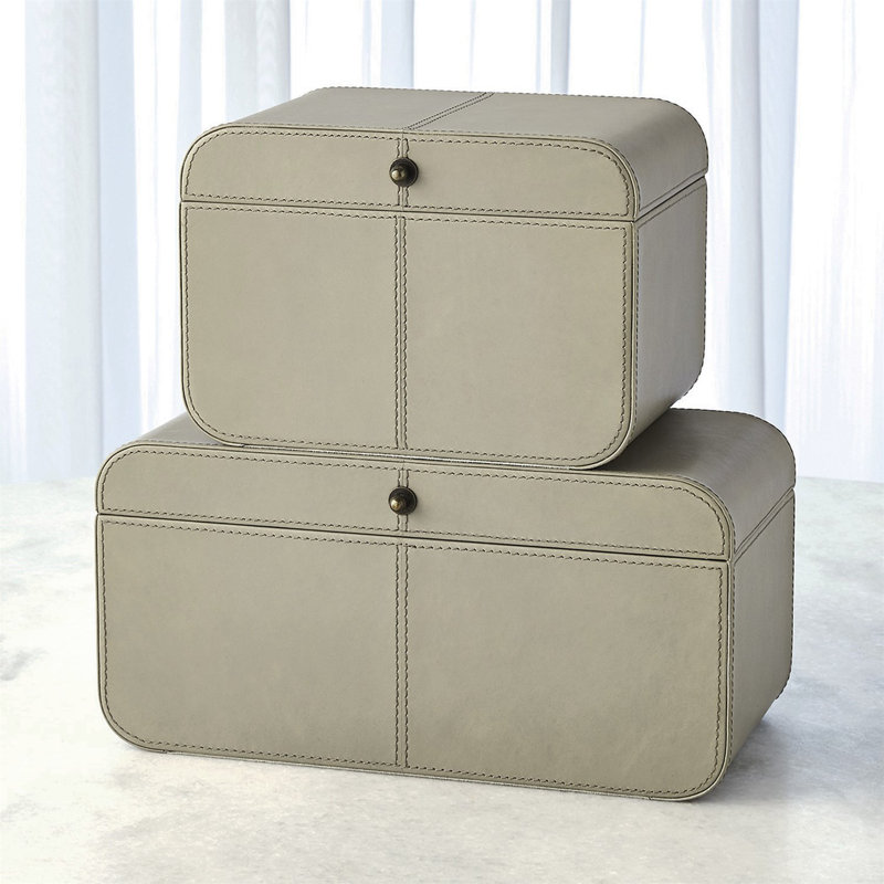 Curved Corner Box-Light Grey-Sm, 6.75" H x 9.5" W x 6.75" D, Gray