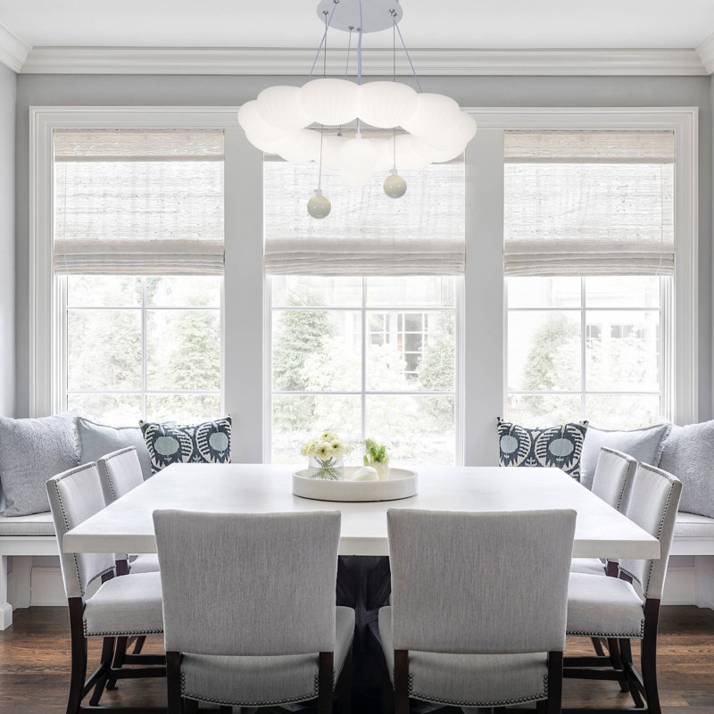 20" Led Cream Style Shell Chandelier