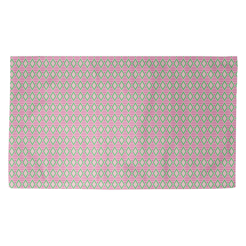 Tapis rose/ivoire diamants géométriques Avicia, Rectangle 2 pi 2 po x 3 pi 4 po