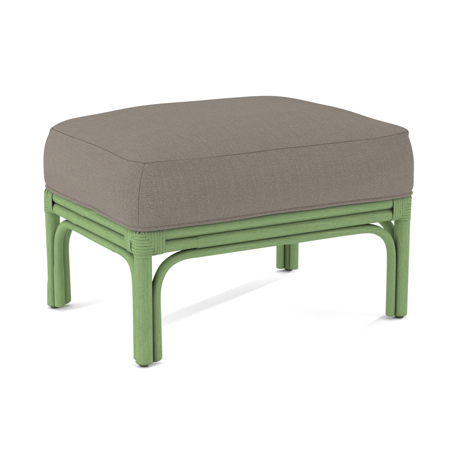 Boca Upholstered Ottoman, Stone Crypton Performance; 0884-83, Celery