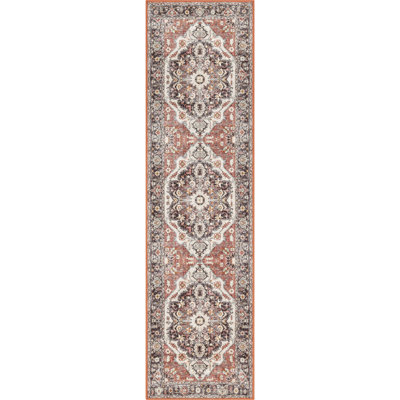 Dery Multi Traditional Medallion Oriental Durable Non-Skid Area Rug