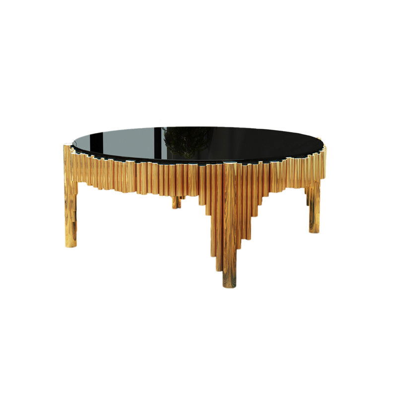 Black and Gold Coffee Table, Gold