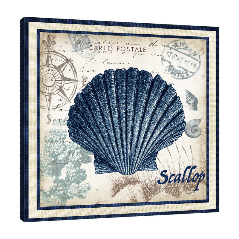 «Seaside Indigo Post card: Stallop», reproduction sur toile tendue, H 48 po x l 48 po x P 1,5 po
