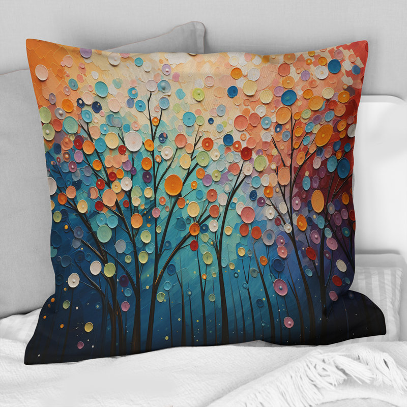 Coussin romantique avec paysage romantique pointillisme - paysage romantique
