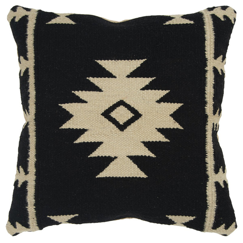 Coussin décoratif, Noir / ivoire