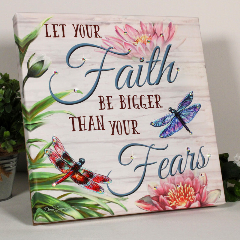 Faith Over Fear Pizazz Print with Dazzling Crystals