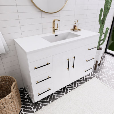Spring 47.2'' Single Bathroom Vanity with Acrylic Top