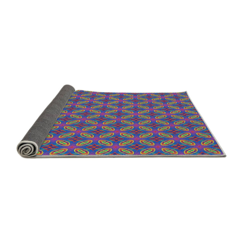 Tapis de zone mauve à motifs Gisèle, Rond 3 pi