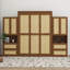 Lit escamotable double avec 2 armoires latérales, lit escamotable en rotin Farmhouse-660021216