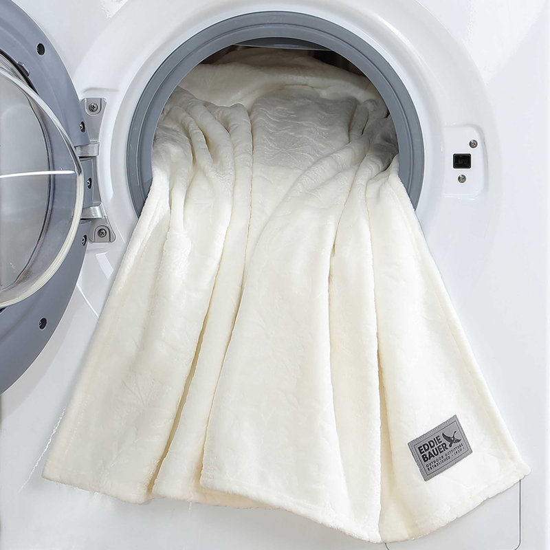 Jeté en peluche Eddie Bauer, Blanc