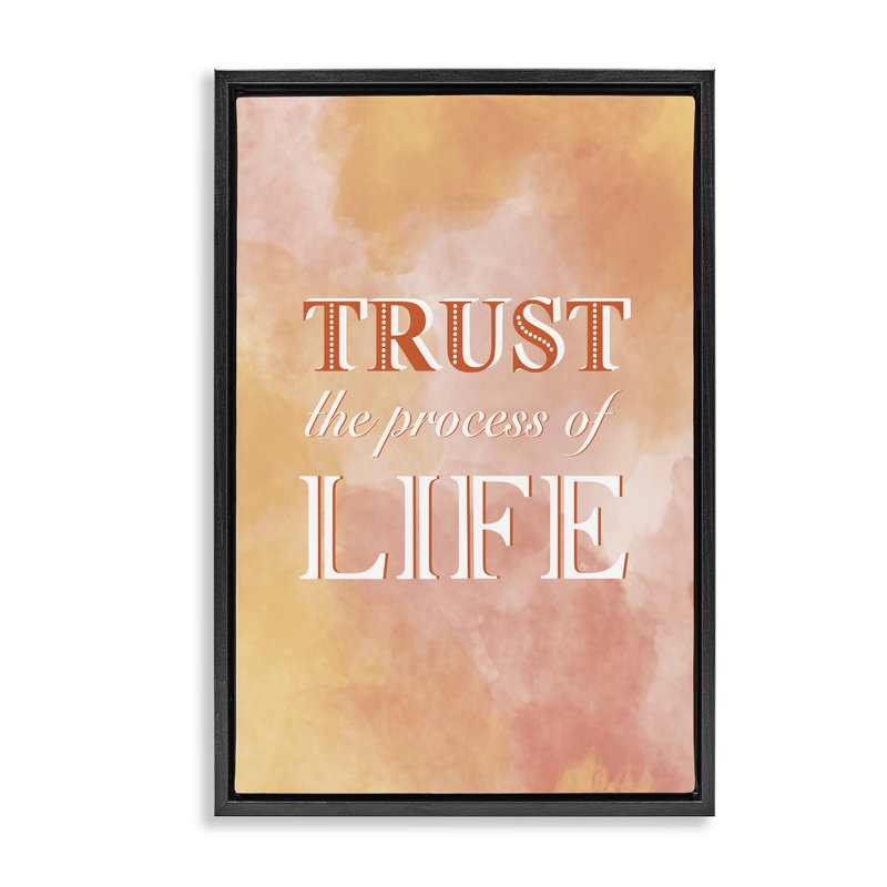 Cadre flottant Trust The Process Of Life, design par Martina Pavlova, H 25 po x l 17 po, Cadre flottant noir de jais