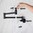 Matte Black Pot Filler Faucet Wall Mount, Foldable Arm Style, 360 Rotation, Brass, Corrosion Surface, Double Handles Mounted Faucet, Design, Swivel, Coating,-1875565644