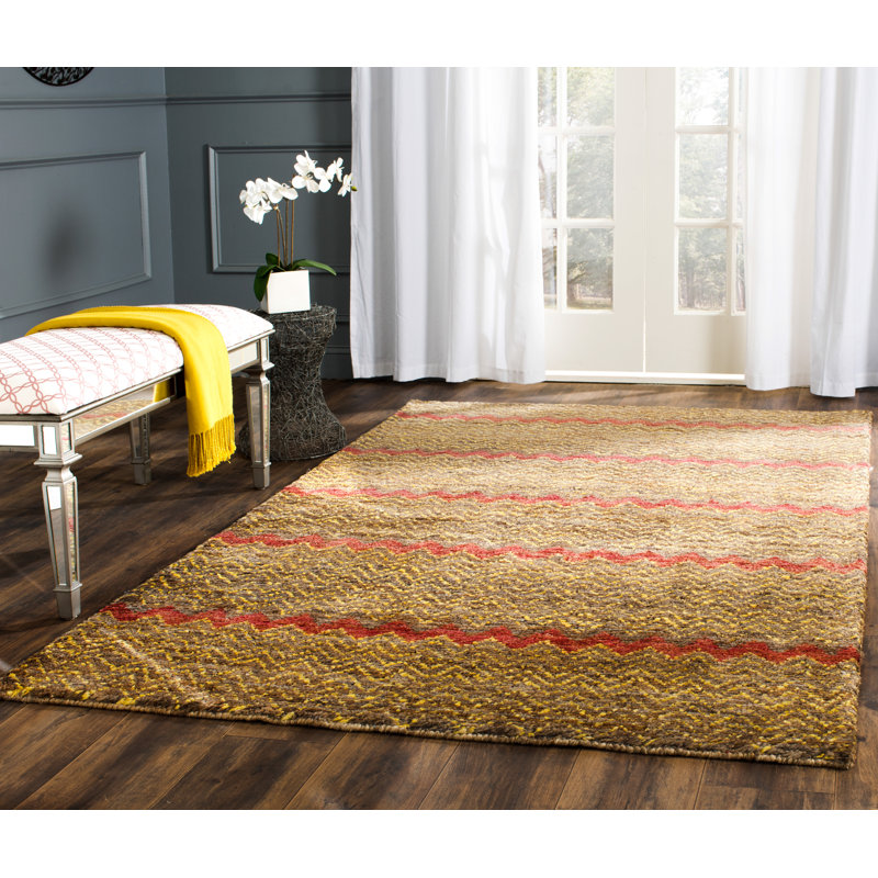 Tapis en jute noué à la main Jimerson Southwestern, Rectangle 8 pi x 10 pi