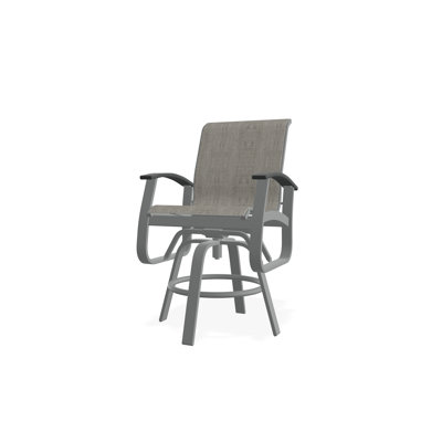 Fauteuil pivotant à hauteur de balançoire en aluminium avec accoudoirs en polymère de qualité marine Belle Isle