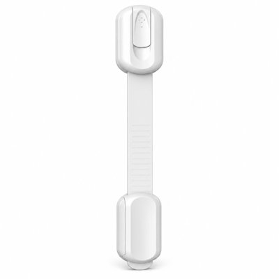 Lot de 12 verrous de sécurité robustes pour meubles - Verrous à sangle grise ajustables pour tiroirs, placards, réfrigérateur et poubelle, fixation adhésive 3M sans perçage pour la sécurité des animaux et des jeunes enfants