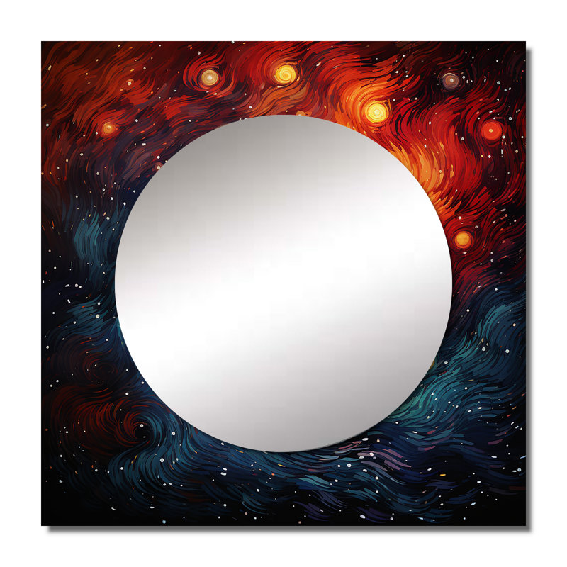 Jahnell - Grand miroir mural carré Storms pour chambre à coucher, 36 po x 36 po