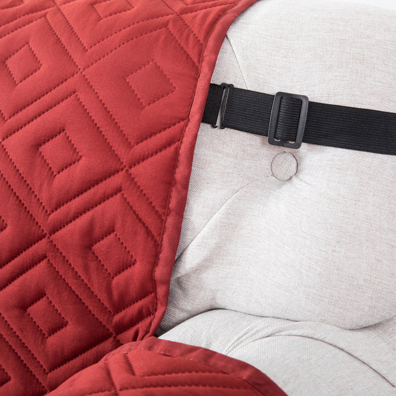 Reversible Waterproof Sofa Cover – Quilted Anti-Slip Couch Protector with Adjustable Strap, 179cm H x 165cm W - (1 Seater)