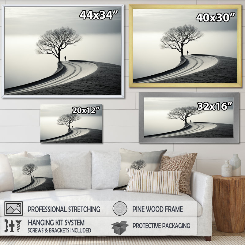Paysage d'hiver, photo sur toile, Cadre naturel flottant, H 12 po x l 20 po