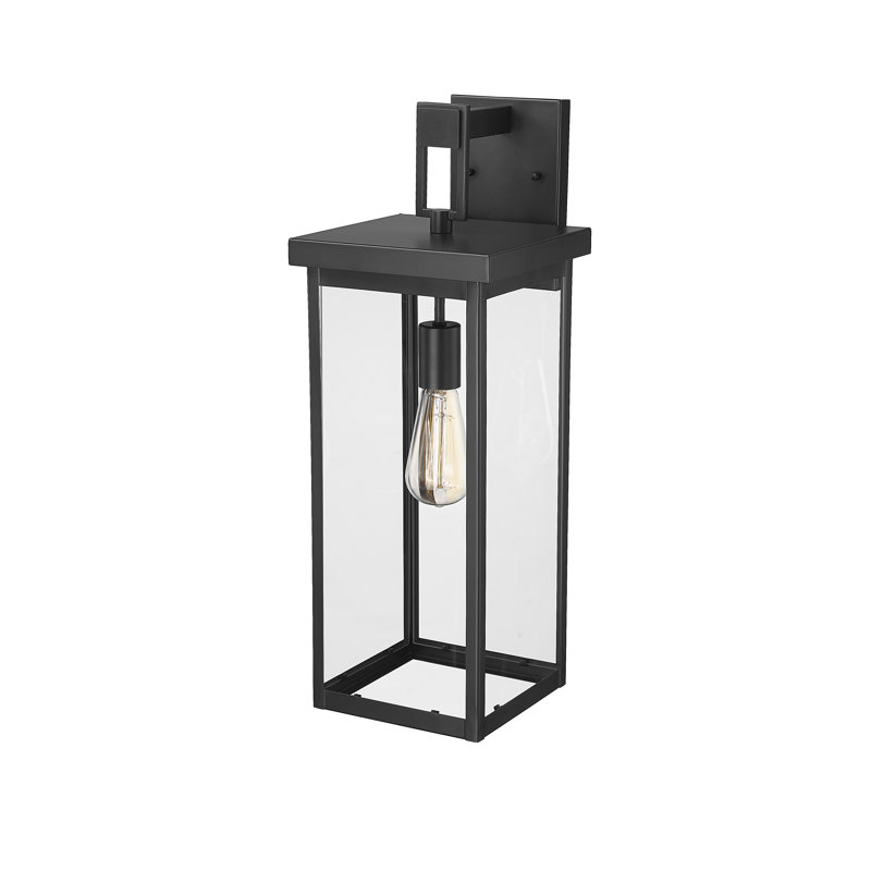 Barkeley Tall Steel Outdoor Wall Sconce, Powder Coated Black, 22" H x 8" W