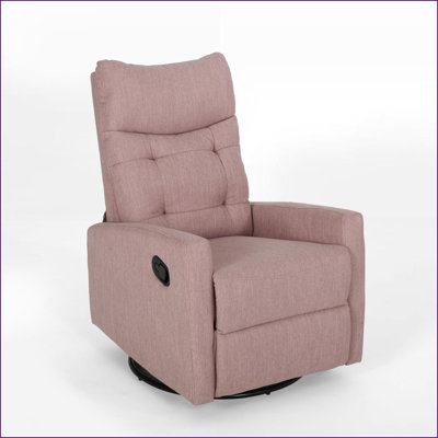 Fauteuils inclinables, fauteuil inclinable et pivotant moderne pour chambre de bébé | Tissu rosé