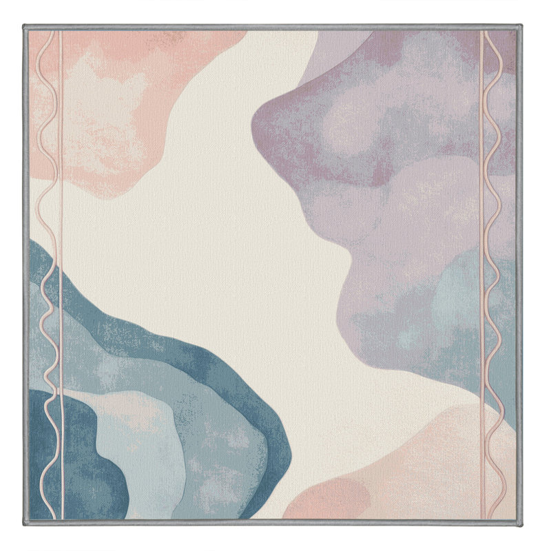 Coral Mist Rug, Square 5'