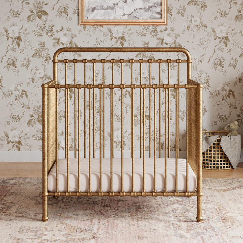 Winston 4-in-1 Convertible Mini Crib, Vintage Gold