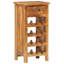 Caffey 15 Bottle Solid Wood Floor Wine Bottle Rack in Brown