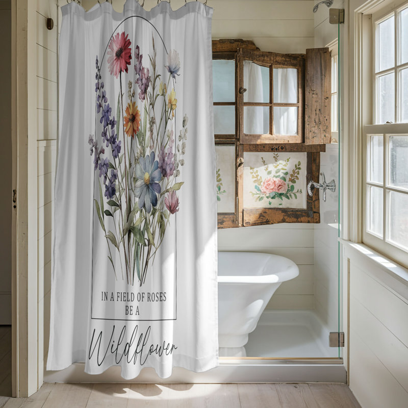 Rideau de douche 1 pièce Vibrant Bloom, H 74 po x l 71 po